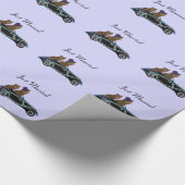 Papier Cadeau Roues de chat juste mariées (Coin)
