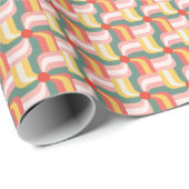 Papier Cadeau Roues géométriques Abstraites colorées (Coin rond)