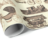 Papier Cadeau Roues vintages (Coin rond)