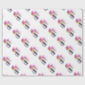 Papier Cadeau Rouge à lèvres rose (Plat)