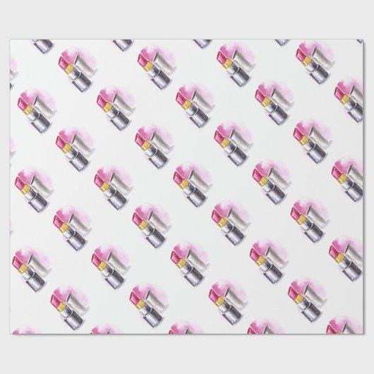 Papier Cadeau Rouge à lèvres rose (Plat)
