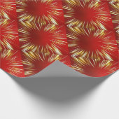 Papier Cadeau Rouge à rayures dorées (Coin)