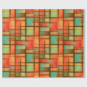 Papier Cadeau Rouge abstrait moderne de vert bleu de plaid de la (Plat)