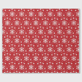 PAPIER CADEAU ROUGE AVEC DES DRAPEAUX DE NOËL BLANCS (Plat)