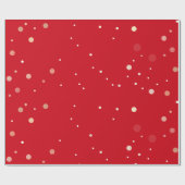 Papier Cadeau Rouge avec motif à points modernes (Plat)