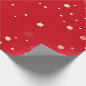 Papier Cadeau Rouge avec motif à points modernes (Coin)