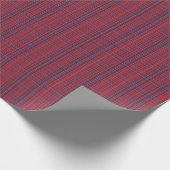 Papier Cadeau Rouge Berry et bleu ardoise subtil Plaid (Coin)