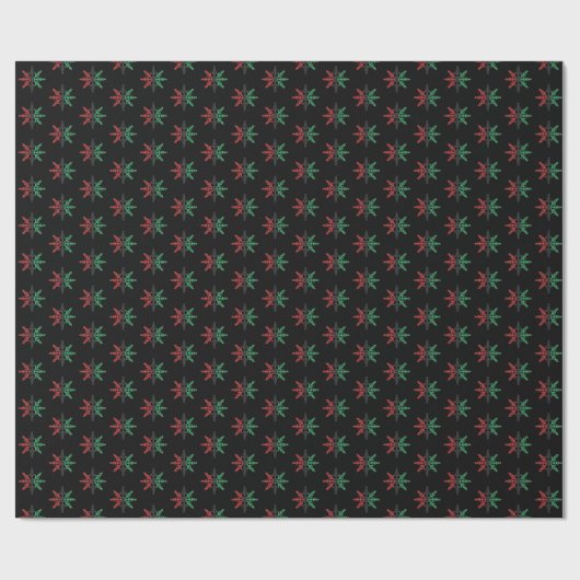 Papier Cadeau Rouge Black Green Flammes de neige Motif Kwanzaa (Plat)