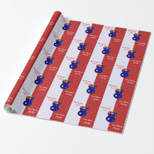 Papier Cadeau Rouge Blanc Ange Australien Personnalisé