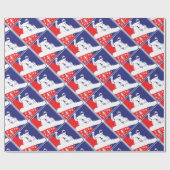 Papier Cadeau Rouge-blanc-bleu-neige-boa (Plat)