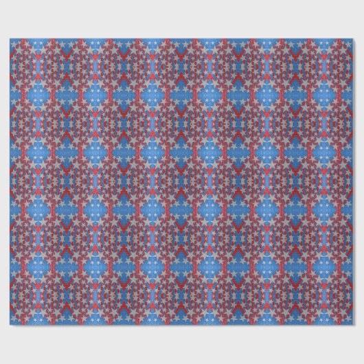 Papier Cadeau Rouge Blanc Bleu Parties scintillant Drapeau Améri (Plat)