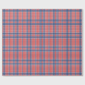 Papier Cadeau Rouge blanc et bleu En vichy plaid (Plat)