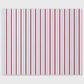 Papier Cadeau Rouge blanc et bleu rayé 4 juillet enveloppement c (Plat)