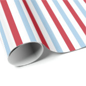 Papier Cadeau Rouge blanc et bleu rayé 4 juillet enveloppement c (Coin rond)