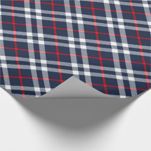Papier Cadeau Rouge blanc et bleu Tartan