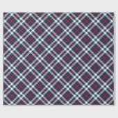 Papier Cadeau Rouge blanc et bleu Tartan (Plat)