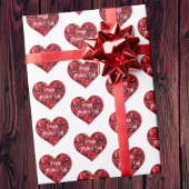 Papier Cadeau Rouge Blanc Floral Moderne Élégant Joyeux Fête des