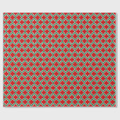 Papier Cadeau Rouge blanc foncé vert LG Quatrefoil marocain #5DS (Plat)