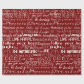 Papier Cadeau Rouge Blanc Inspiration Mots Noël (Plat)