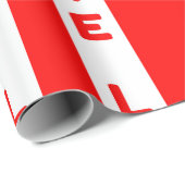 Papier Cadeau Rouge blanc lignes amour (Coin rond)