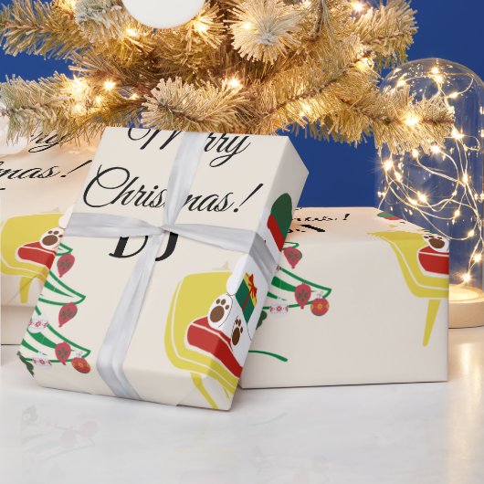 Papier Cadeau Rouge Blanc mignon Ours Arbre Étoiles Joyeux Noël (Vacances)