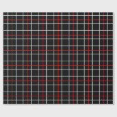 Papier Cadeau Rouge Blanc Motif à carreaux noirs lignes graphiqu (Plat)