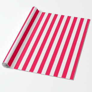 Papier Cadeau Rouge Blanc rayé Élégant Modèle Noël