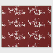 Papier Cadeau Rouge blanc Script mignon sucré 16 Anniversaire fê (Plat)