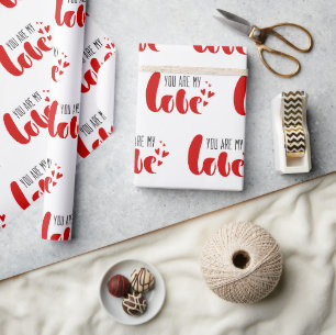 Papier Cadeau Rouge Blanc Tu Es Mon Amour Fête des Mères Valenti
