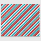 Papier Cadeau Rouge Blanc Turquoise Bleu Sucre de canne Fête (Plat)