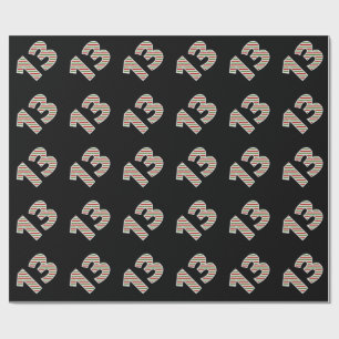 Papier Cadeau Rouge, Blanc, Vert "13" 13e événement le jour de N