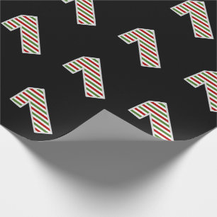 Papier Cadeau Rouge, Blanc, Vert "1" 1er événement le jour de No