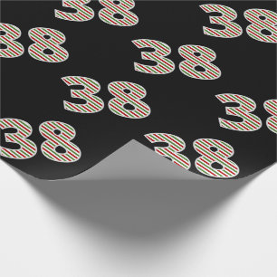 Papier Cadeau Rouge, Blanc, Vert "38" 38e événement le jour de N