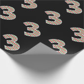 Papier Cadeau Rouge, Blanc, Vert "3" 3e événement le jour de Noë (Coin)
