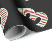 Papier Cadeau Rouge, Blanc, Vert "3" 3e événement le jour de Noë (Coin rond)