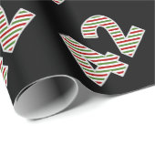 Papier Cadeau Rouge, Blanc, Vert "42" 42e événement le jour de N (Coin rond)