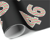 Papier Cadeau Rouge, Blanc, Vert "46" 46e événement le jour de N (Coin rond)