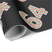 Papier Cadeau Rouge, Blanc, Vert "64" 64ème Evénement le jour de (Coin rond)