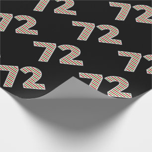 Papier Cadeau Rouge, Blanc, Vert "72" 72e événement le jour de N