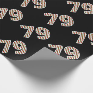 Papier Cadeau Rouge, Blanc, Vert "79" 79e événement le jour de N