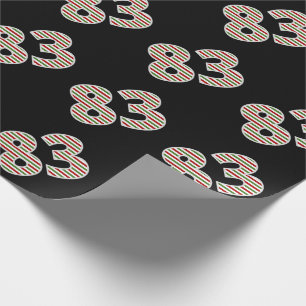 Papier Cadeau Rouge, Blanc, Vert "83" 83e événement le jour de N