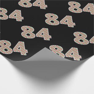Papier Cadeau Rouge, Blanc, Vert "84" 84e événement le jour de N
