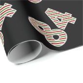 Papier Cadeau Rouge, Blanc, Vert "84" 84e événement le jour de N (Coin rond)