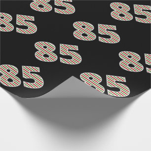 Papier Cadeau Rouge, Blanc, Vert "85" 85e événement le jour de N