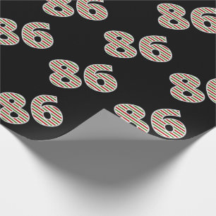 Papier Cadeau Rouge, Blanc, Vert "86" 86e événement le jour de N