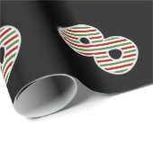 Papier Cadeau Rouge, Blanc, Vert "8" 8e événement le jour de Noë (Coin rond)