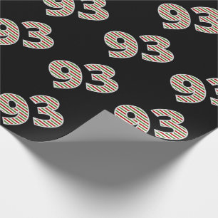 Papier Cadeau Rouge, blanc, vert "93" 93e événement le jour de N