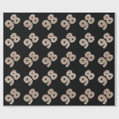 Papier Cadeau Rouge, Blanc, Vert "98" 98e événement le jour de N (Plat)