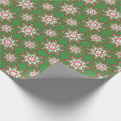 Papier Cadeau Rouge, blanc, vert étoiles emballage de vacances (Coin)