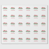 Papier Cadeau Rouge blanc vert Joyeux Noël (Plat)
